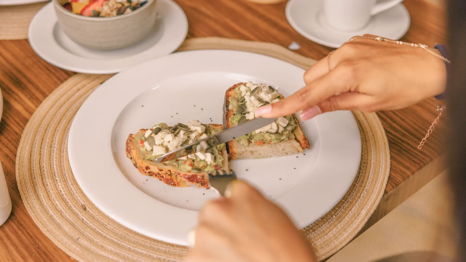 Warm bread with butter served at lunch