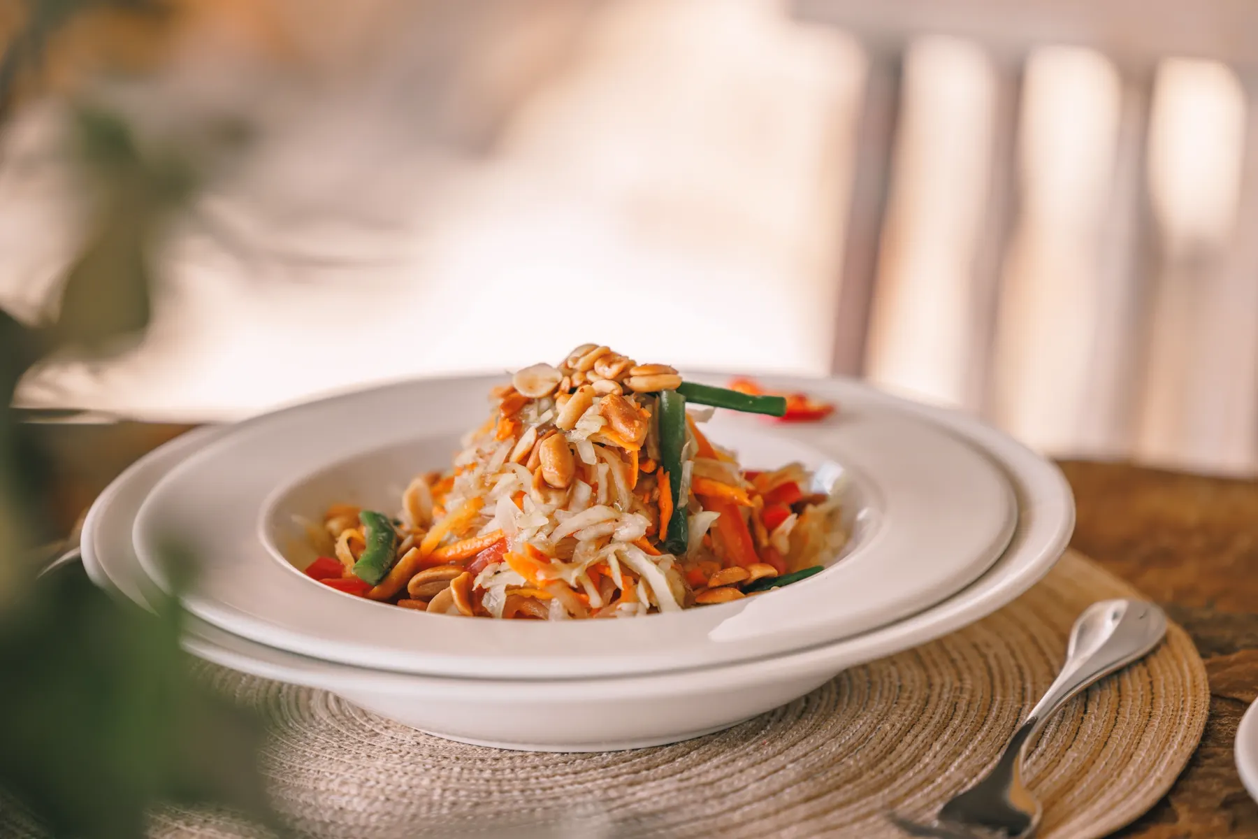 Plated pasta from the Enkaji kitchen